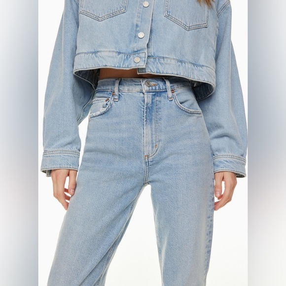 AGOLDE High Rise Stovetop Straight Leg Jeans in Destination Light Wash Size 29 - Picture 2 of 15